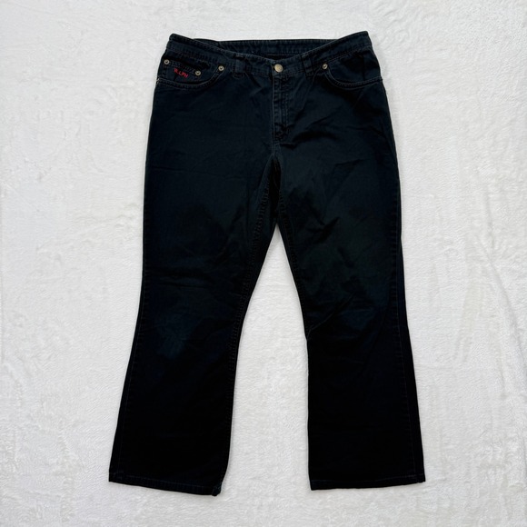 Ralph Lauren Pants - Ralph Lauren Pants Womens 6 Black‎ Cotton Twill Flare Mid Rise 5-Pocket Trousers